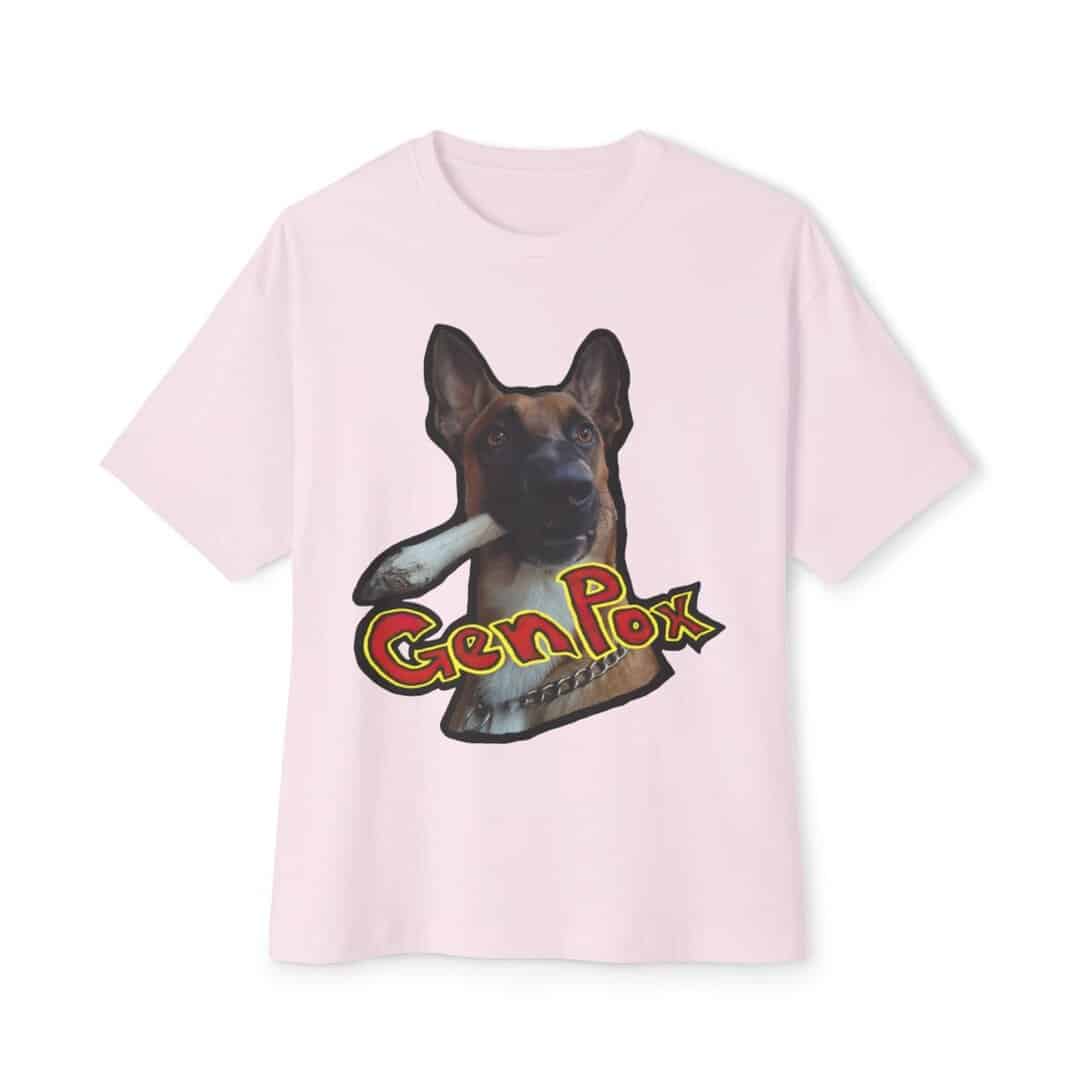 GenPox Dog w Bone Unisex Oversized Boxy Tee
